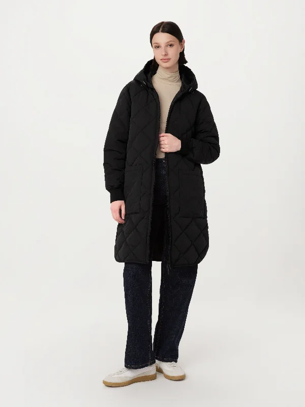 Women's Oversized SweatersThe Skyline Maxi Hooded Coat in Black