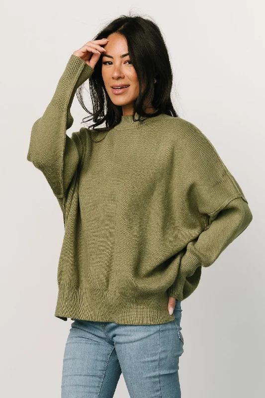 Women's Crew Neck SweatersJeremiah Knit Sweater | Olive