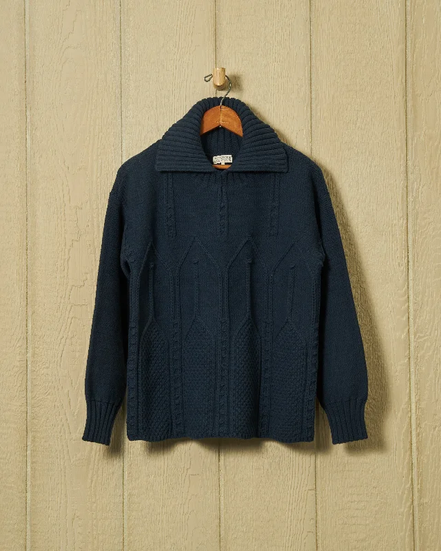 Women's Lapel Collar SweatersShoreline Sweater in Navy