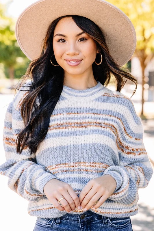 Women's Patterned SweatersYou've Got It Blue Striped Sweater