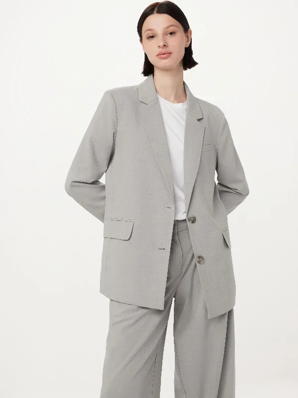 Women's Hooded SweatersThe Relaxed 2-Button Blazer in Light Grey