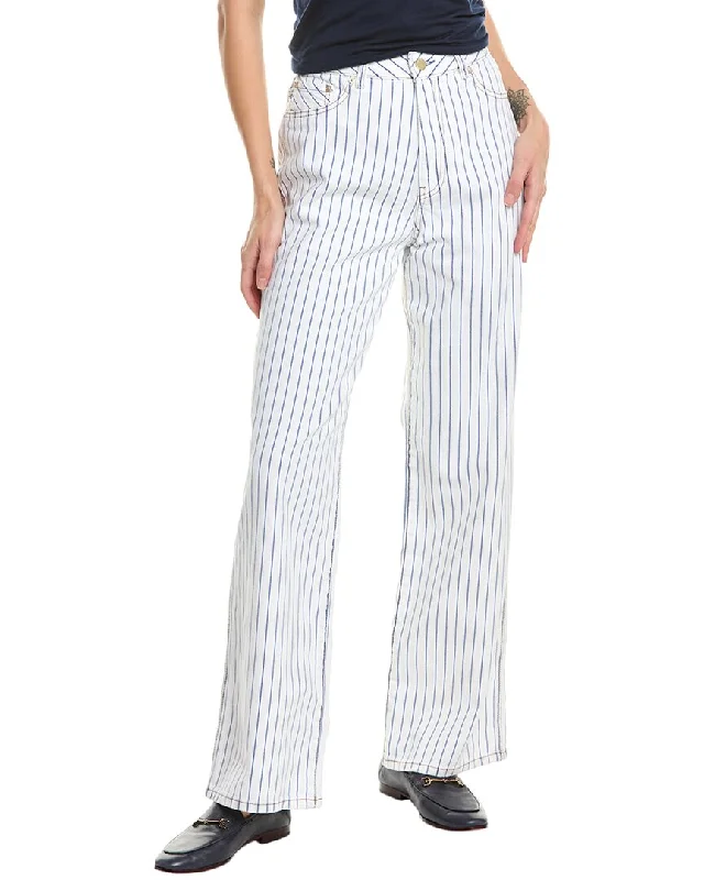 Women's Jodhpurs with Low WaistDL1961 Gisele High-Rise Nautical Stripe Wide Leg Jean