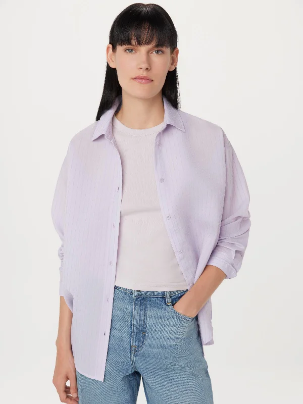 Women's Croatian Wool SweatersThe Textured Sheer Shirt in Lilac