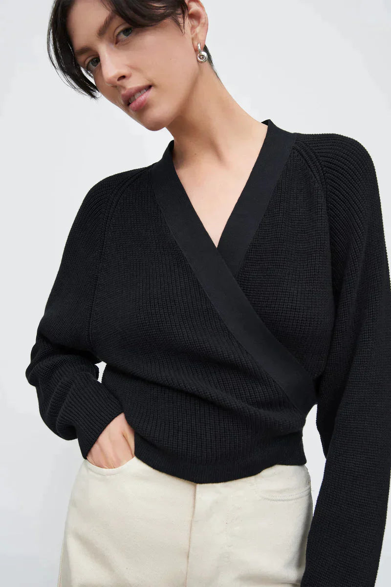 Women's Square Collar SweatersKowtow Composure Cardigan - Black