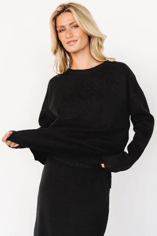 Women's U-Shaped Neck SweatersLaurent Sweater | Black