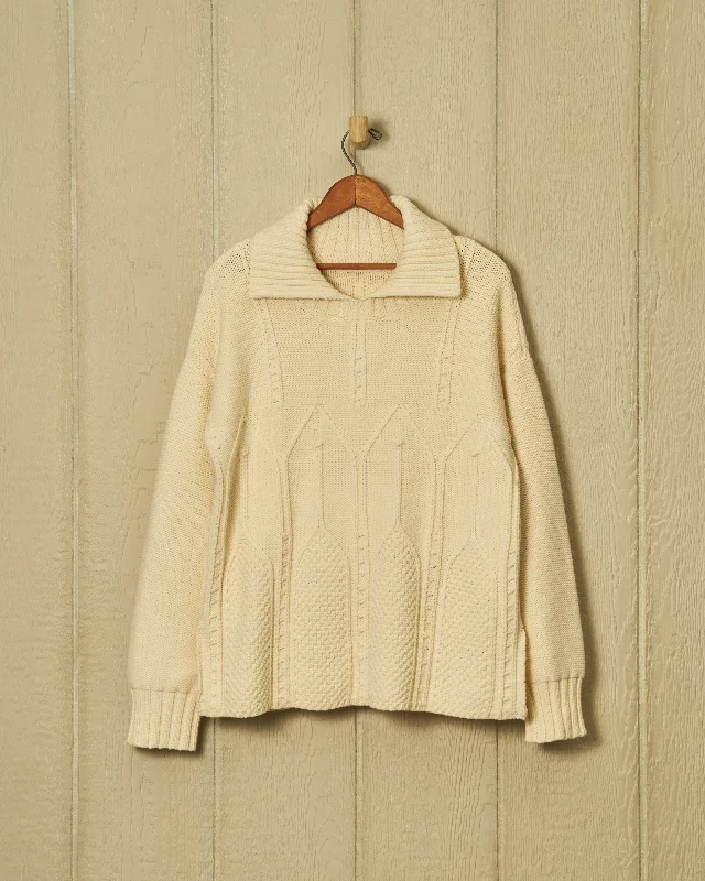 Women's Narrow Collar SweatersShoreline Sweater in Egret