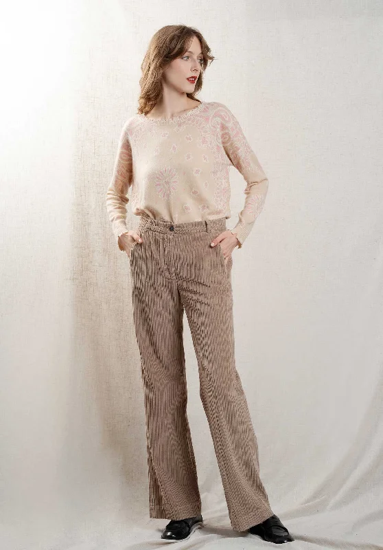 Women's Jodhpurs with Lapel CollarPants Pandore Bcpb600 Biscuit