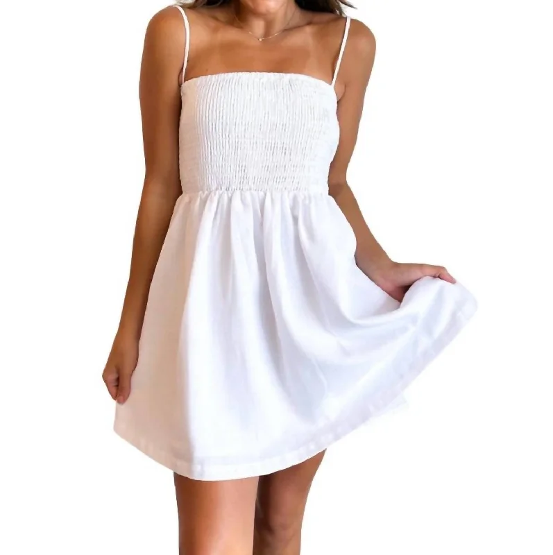 Women's Sweetheart Collar DressesCamila Dress In White