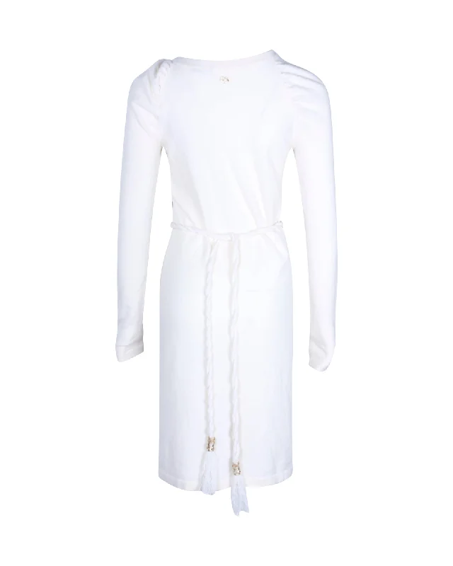 Women's Collarless DressesChanel Long-Sleeve Knit Knee-Length Dress in Cream Cashmere