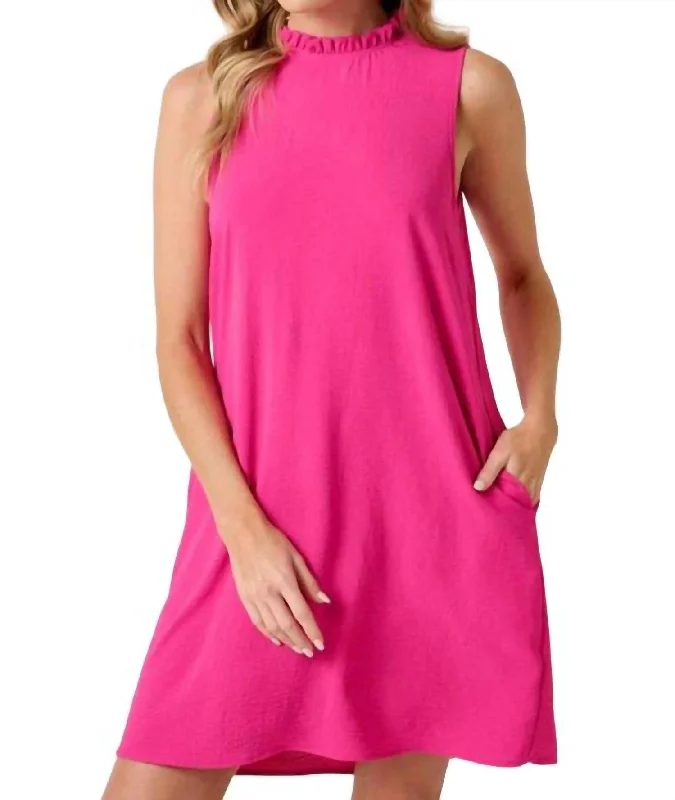 Women's Sweetheart Collar DressesChrissy Dress In Hot Pink