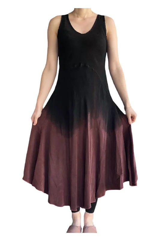 Women's Shawl Collar DressesCupro Art Deco Dress In Lack/cranberry Ombre