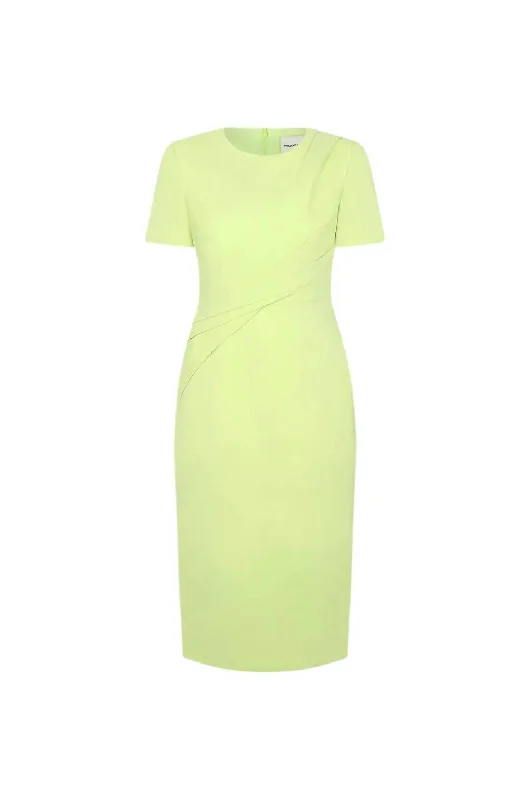 Women's Asymmetrical DressesDraped Sheath Dress In Lime Green