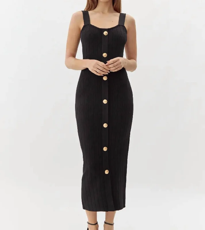 Women's Sweetheart-Neck DressesGayle Knit Pencil Dress In Black