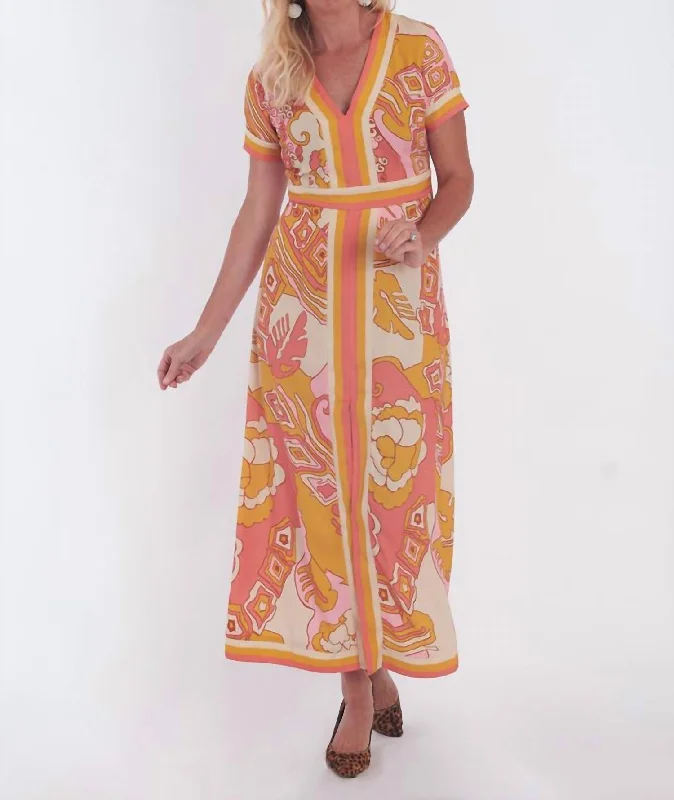 Women's Square-Neck DressesLeland Dress In Whirlwind Marigold