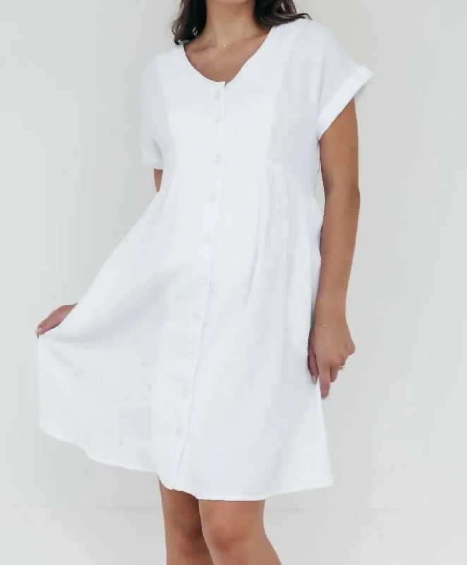 Women's Sweetheart-Back DressesLexi Gauze Shift Dress In White