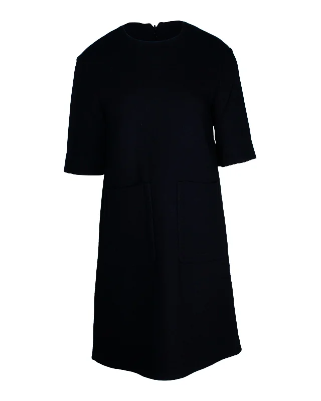 Women's Low Collar DressesMarni T-Shirt Dress in Black Wool