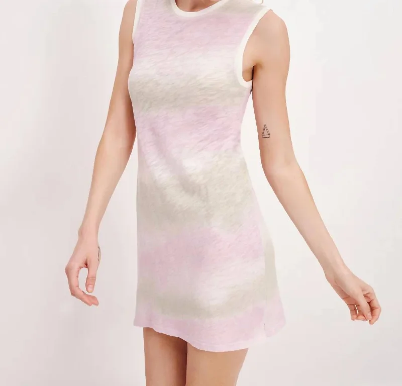 Women's Round-Neck DressesStripe Sleeveless Muscle Dress In Watercolor Stripe