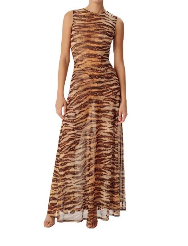 Women's Square Collar DressesUzina Mesh Dress In Animal Print