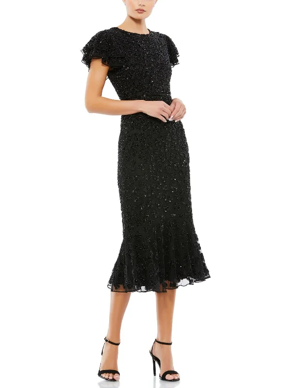 Women's Low-Neck DressesWomens Embellished Special Occasion Evening Dress