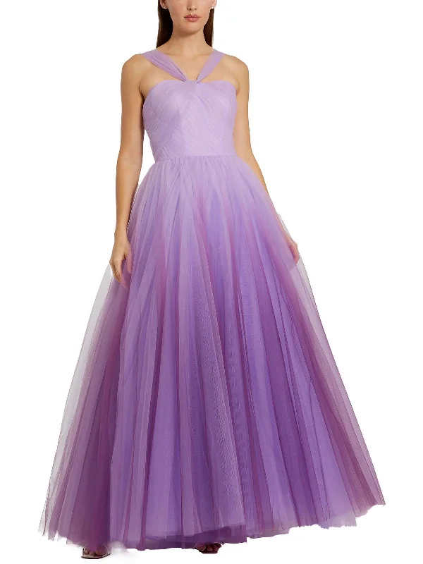 Women's Off-Shoulder DressesWomens Ombre Halter Evening Dress