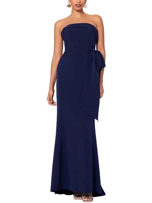 Women's Mini DressesWomens Strapless Faux Wrap Evening Dress