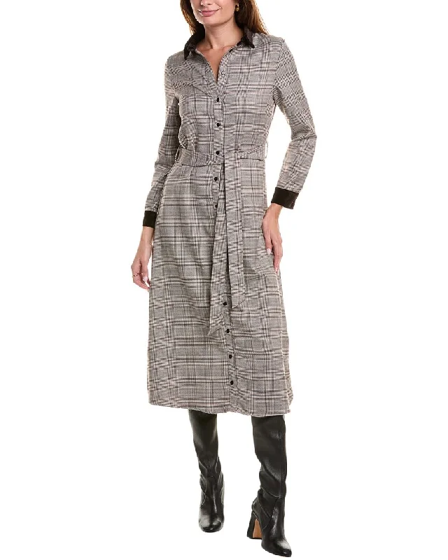 Women's Peter Pan Collar DressesYAL New York Plaid Shirtdress