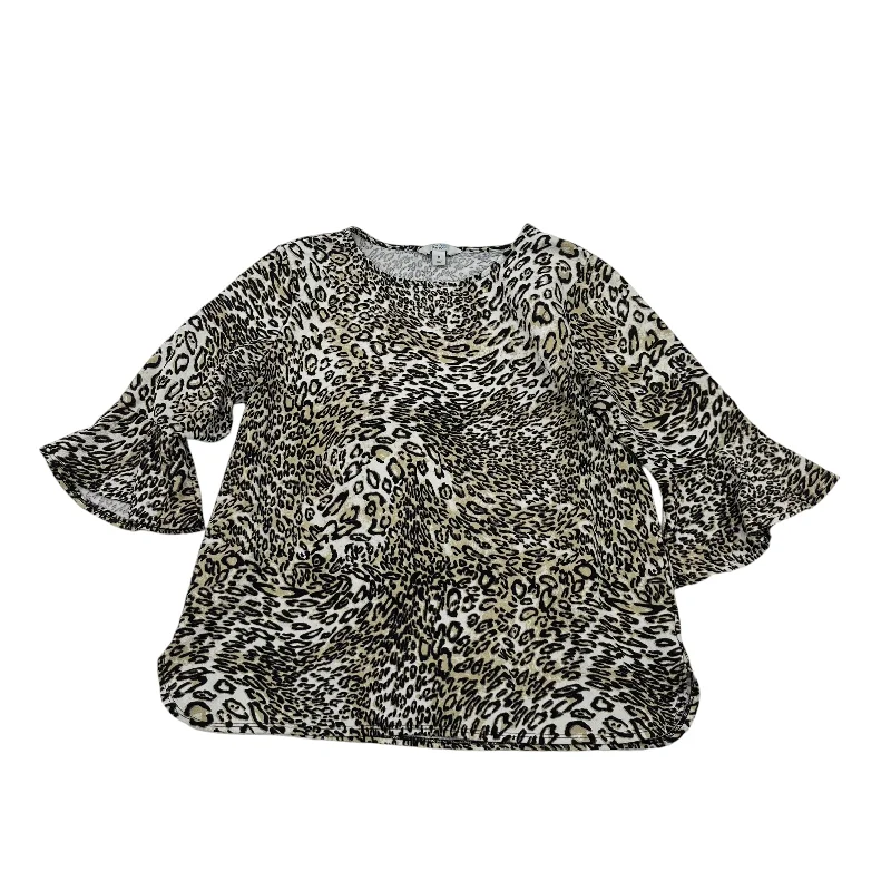 Women's Blouse with Long SleevesANIMAL PRINT TOP 3/4 SLEEVE by CROFT AND BARROW Size:M