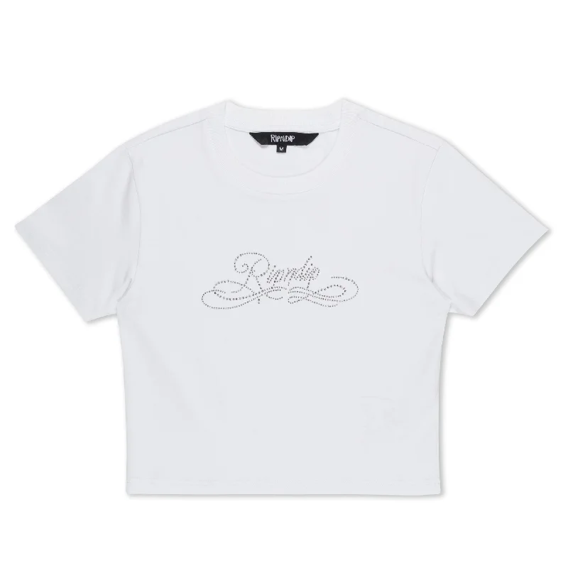 Women's Blouse with Shawl CollarDelresto Cropped Tee (White)