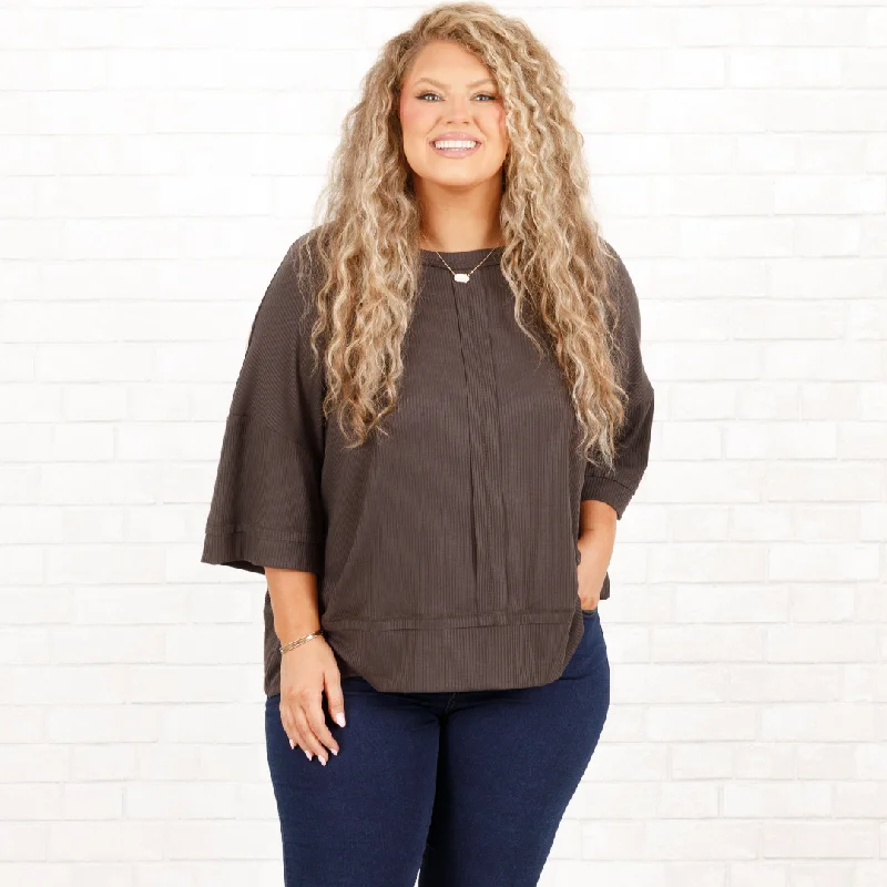 Women's Blouse with Sweetheart CollarOf Course Top, Ash Grey