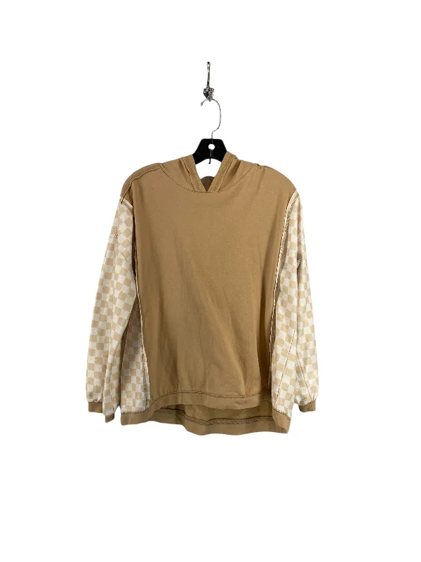 Women's Blouse with Sweetheart CollarTop 3/4 Sleeve By Cato In Tan, Size: M