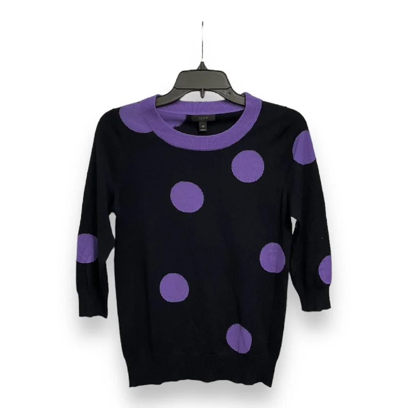 Women's Blouse with U-Shaped CollarTop 3/4 Sleeve By J. Crew In Polkadot Pattern, Size: Xs