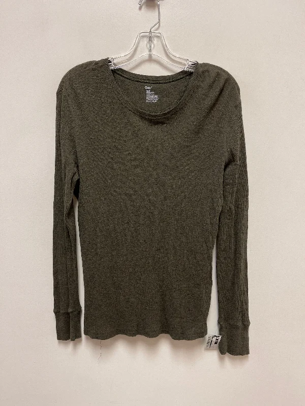 Women's Blouse with ShirringTop Long Sleeve Basic By Gap O In Green, Size: L