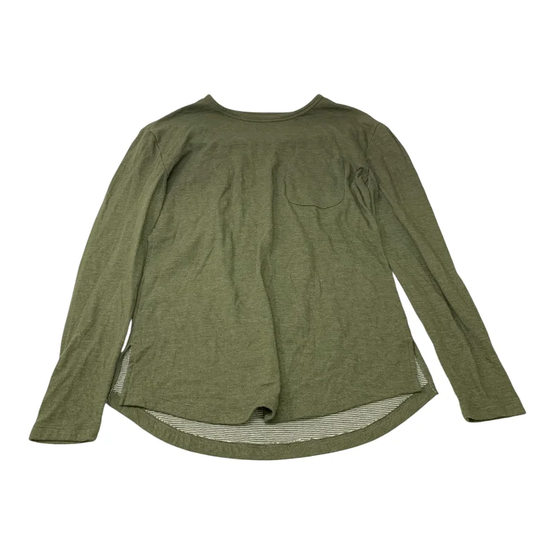 Women's Blouse with RufflesTop Long Sleeve Basic By Magellan In Green, Size: M