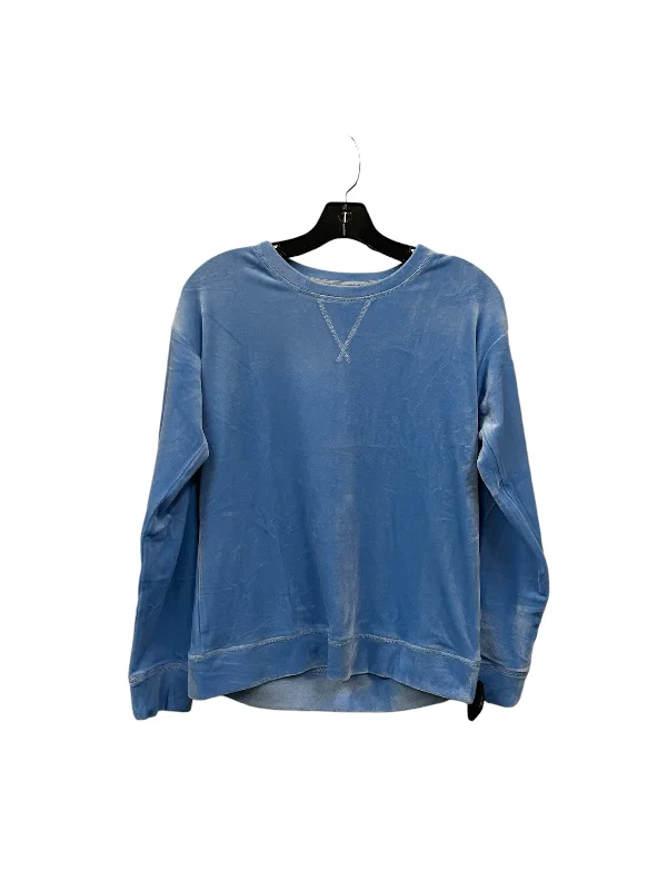 Women's Cotton BlouseTop Long Sleeve Basic By Muk Luks In Blue, Size: Xs