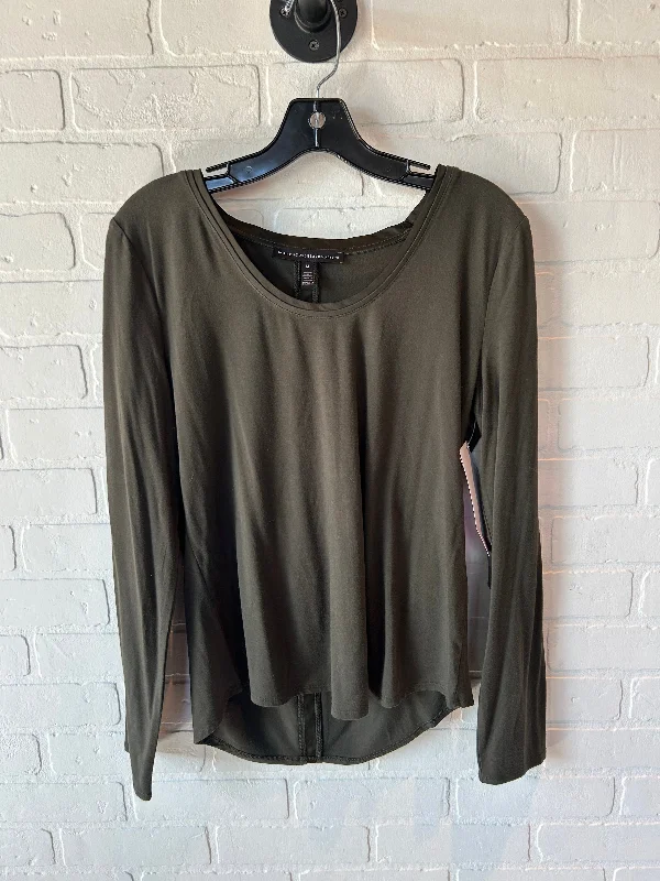 Women's Blouse with Rounded CollarTop Long Sleeve Basic By White House Black Market In Green, Size: M