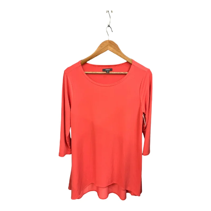 Women's Blouse with BeadsTop Long Sleeve By Alfani In Coral, Size: M