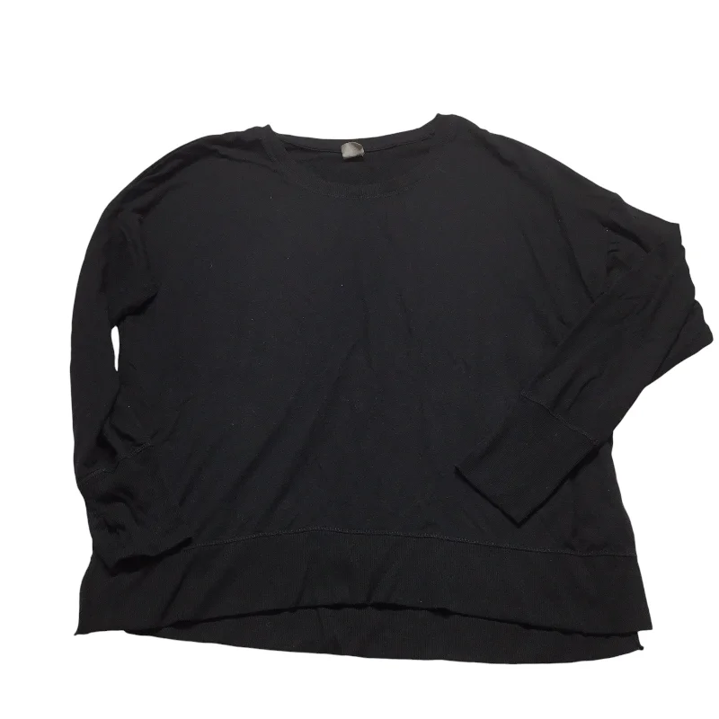 Women's Blouse with Square CollarTop Long Sleeve By Avia In Black, Size: Xl