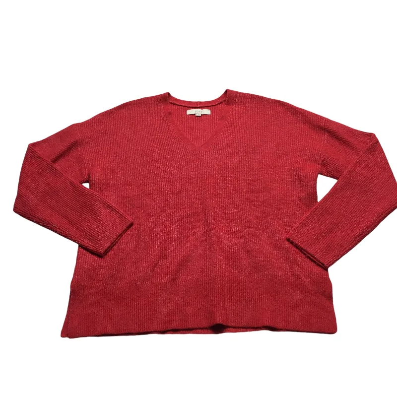 Women's Silk BlouseTop Long Sleeve By Banana Republic In Red, Size: M