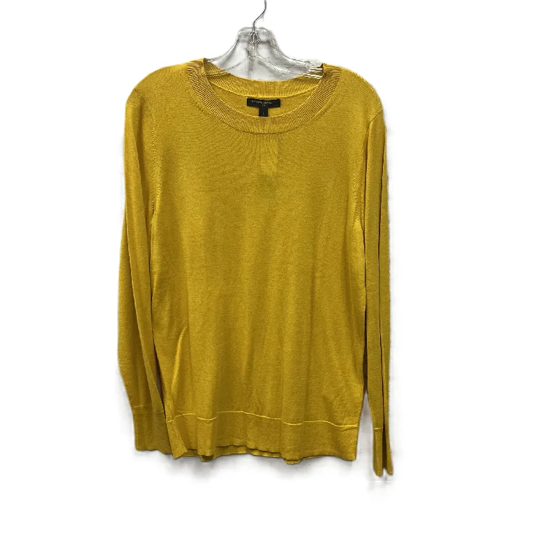 Women's Blouse with Square CollarTop Long Sleeve By Banana Republic In Yellow, Size: L