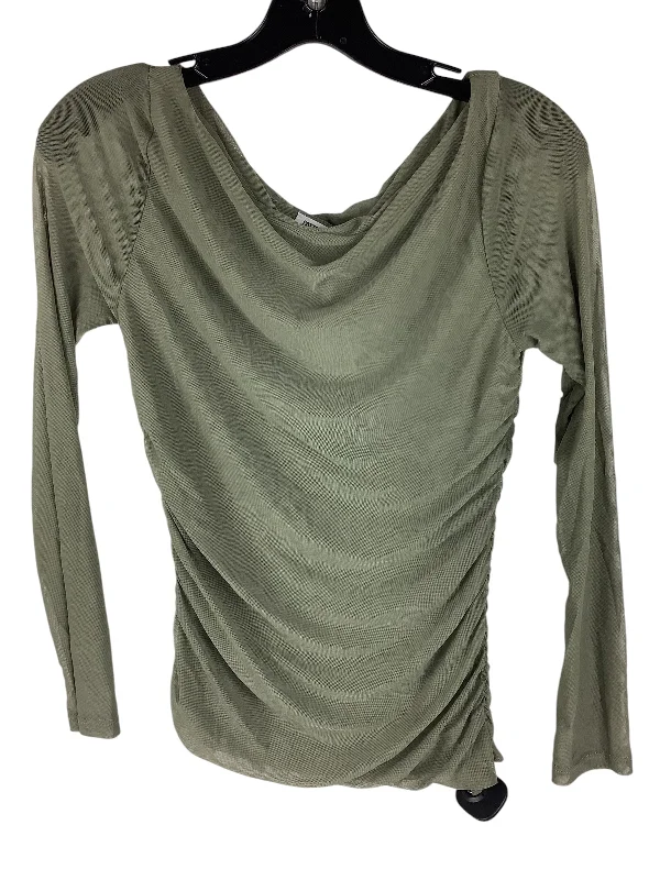 Women's Blouse with Wide CollarTop Long Sleeve By Cotton On In Green, Size: M