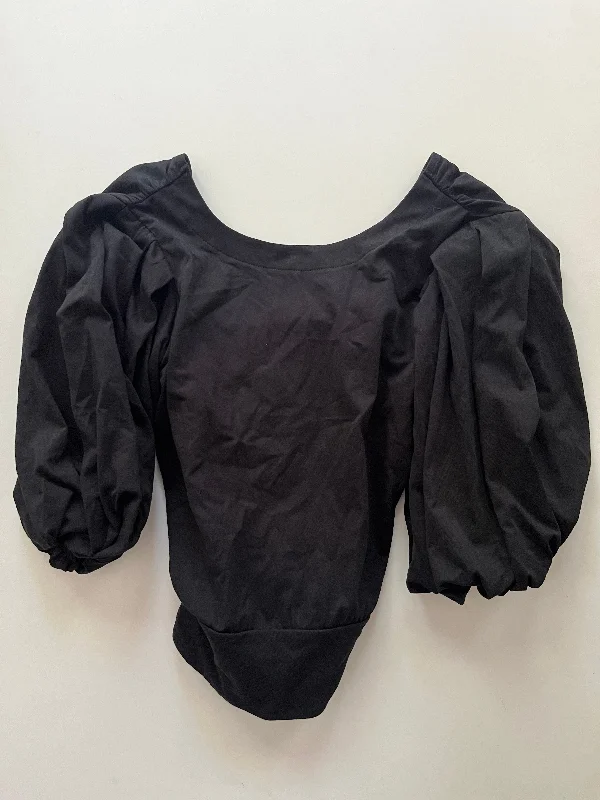 Women's Blouse with Mandarin CollarTop Long Sleeve By Express In Black, Size: Xs