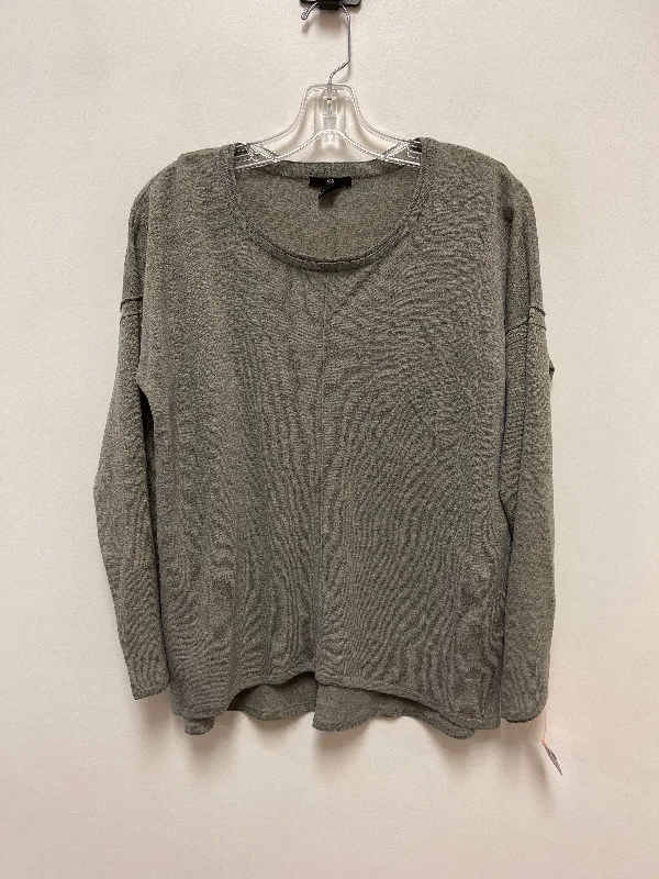 Women's Blouse with High CollarTop Long Sleeve By H&m In Grey, Size: M