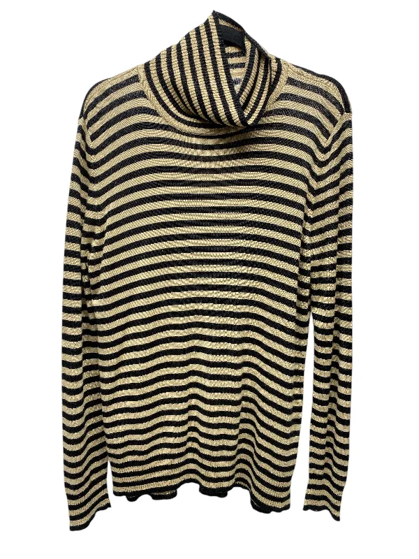 Women's Blouse with Keyhole CollarTop Long Sleeve By Joseph A. In Striped Pattern, Size: Xl