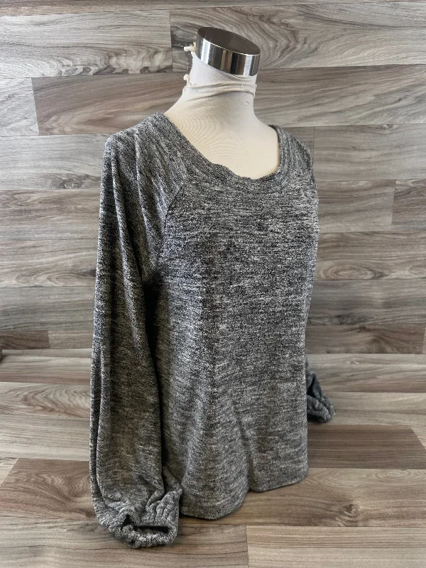 Women's Silk BlouseTop Long Sleeve By Lou And Grey In Grey, Size: M