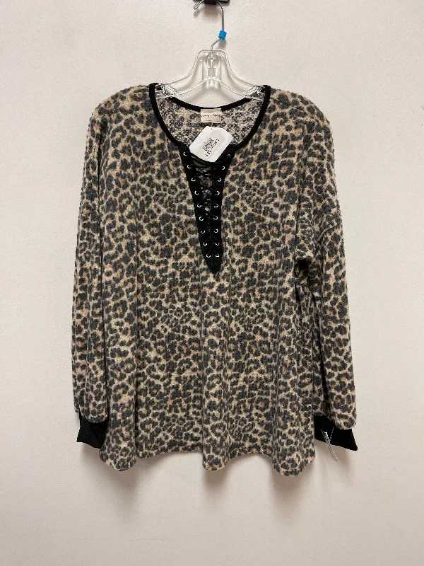 Women's Blouse for BusinessTop Long Sleeve By Lovely Melody In Animal Print, Size: L