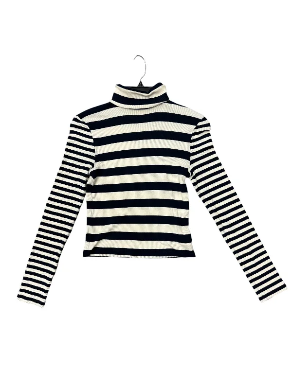 Women's Round-Neck BlouseTop Long Sleeve By Madewell In Striped Pattern, Size: M