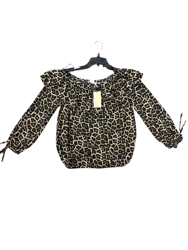 Women's Blouse for SchoolTop Long Sleeve By Michael By Michael Kors In Animal Print, Size: Xs