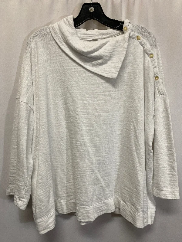 Women's Blouse with Sweetheart CollarTop Long Sleeve By Pure Jill In White, Size: Xl