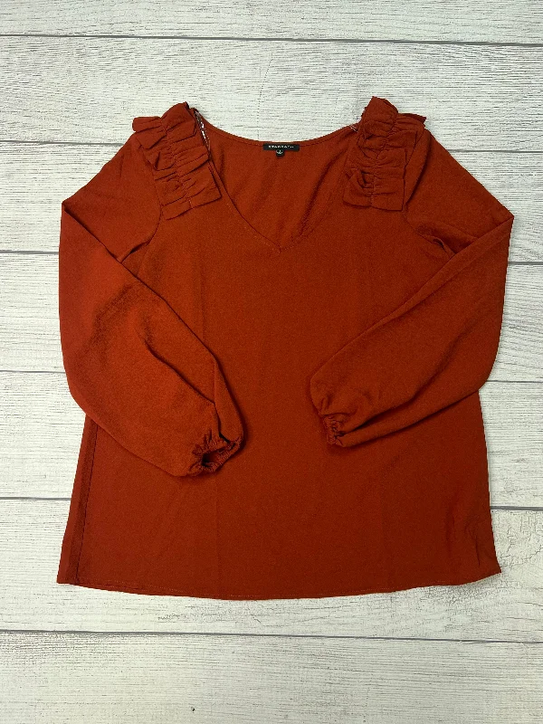 Women's Blouse with Shawl CollarTop Long Sleeve By Staccato In Red, Size: S