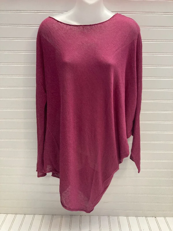 Women's Blouse with High CollarTop Long Sleeve By Stella Carakasi In Purple, Size: S